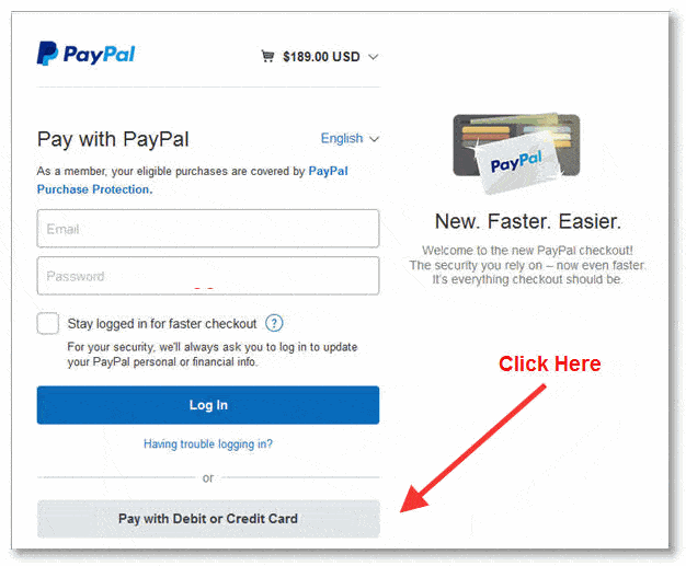 paypal screen