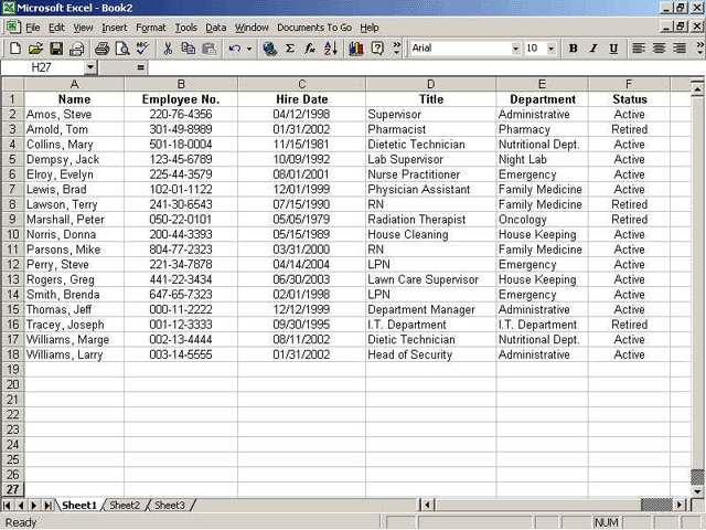 Sample Excel Sheet